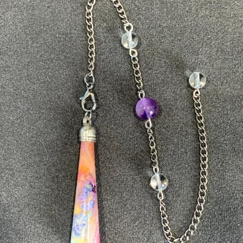 Pendule Agate Mousse Naturelle Teinté