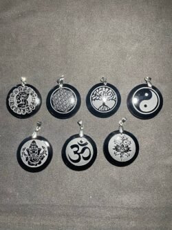 Pendentif symbole en Obsidienne noire
