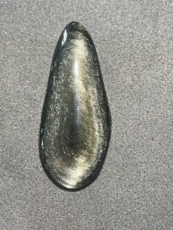 Pendentif Forme Libre en Obsidienne Doré