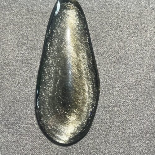 Pendentif Forme Libre en Obsidienne Doré