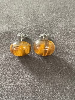 Boucles d Oreilles en Œil de Tigre