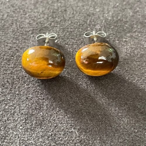 Boucles d Oreilles en Œil de Tigre
