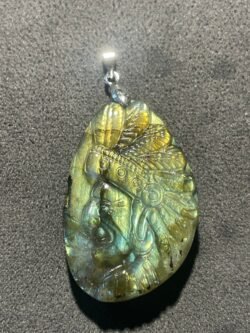 Tête Chef Indien en Labradorite