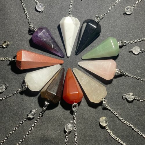 Pendule Cône à Face en Pierre Naturelle