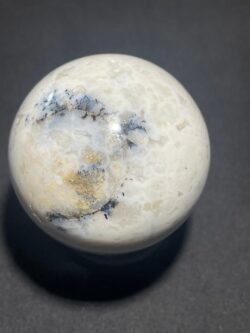 Sphère d Agate Plume Blanche