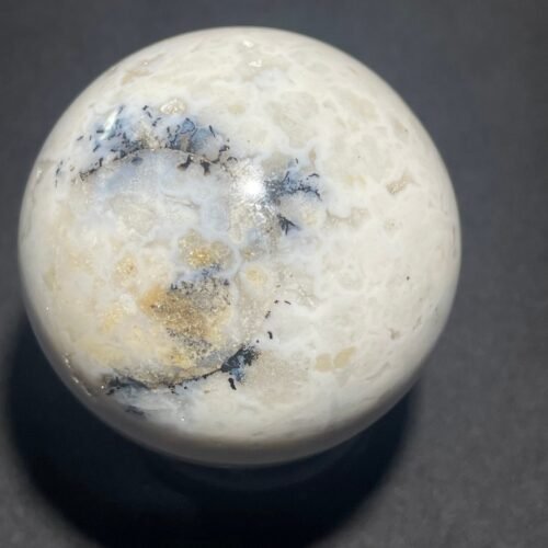 Sphère d Agate Plume Blanche