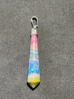 Pendentif Pendule en Agate Mousse Teintée