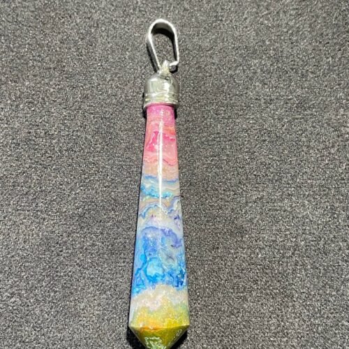 Pendentif Pendule en Agate Mousse Teintée