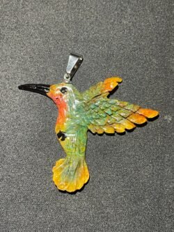 Colibri en Racine de Palmier teinté