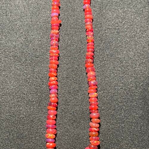 Fil de Perles d Opale Rouge