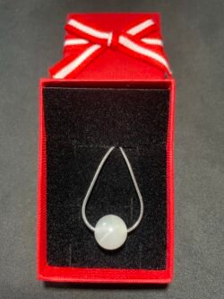 IMG_5162 Solitaire Pierre de Lune Blanche Chaîne Vénitienne en Acier Inoxydable