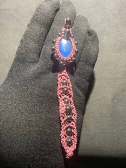 Labradorite Bleu en Mini Macramé