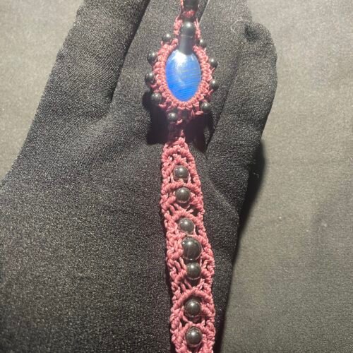 Labradorite Bleu en Mini Macramé