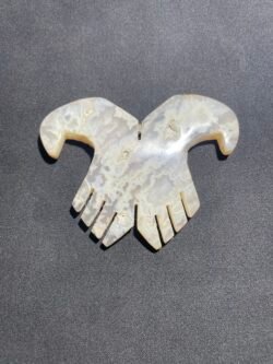 Agate Plume Blanche Sculptée