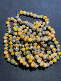 Perle 8 mm Jaspe Bumblebee (bourdon) d Indonésie