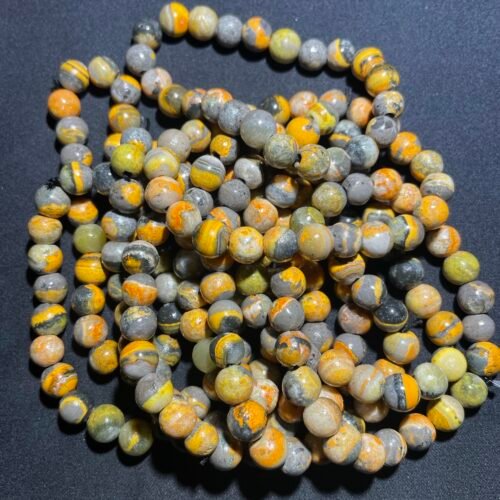 Perle 8 mm Jaspe Bumblebee (bourdon) d Indonésie