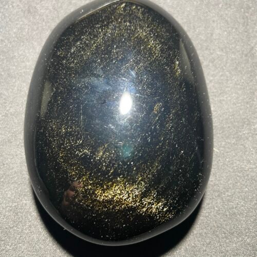 Gros Galet d Obsidienne Doré