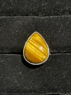 Bague Argent en Œil de Tigre