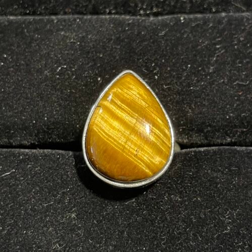 Bague Argent en Œil de Tigre