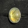 Bague Argent en Labradorite Vert Jaune