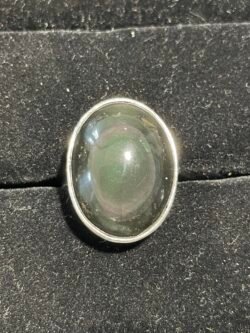 Bague Argent en Obsidienne Œil Céleste