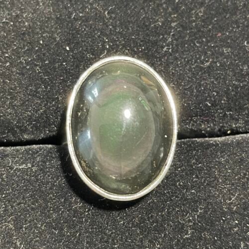 Bague Argent en Obsidienne Œil Céleste