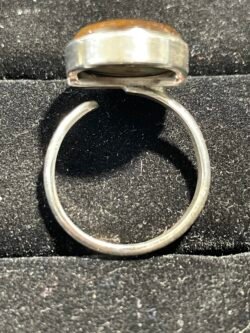 Bague Argent en Œil de Tigre