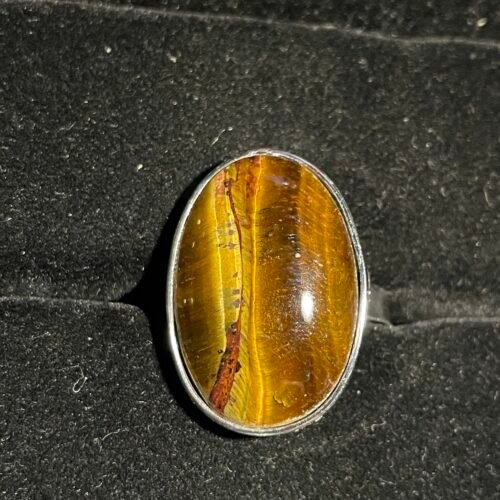 Bague Titane en Œil de Tigre