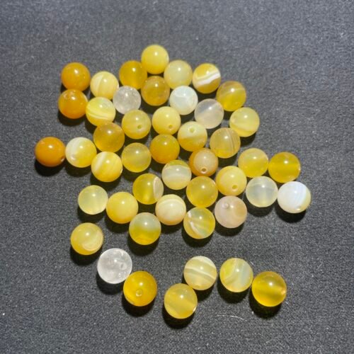 Perle 8 mm Agate Jaune d Inde