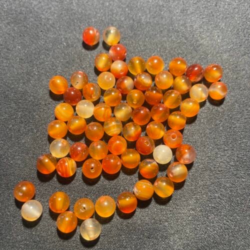 Perle 6 mm Agate rouge d Inde