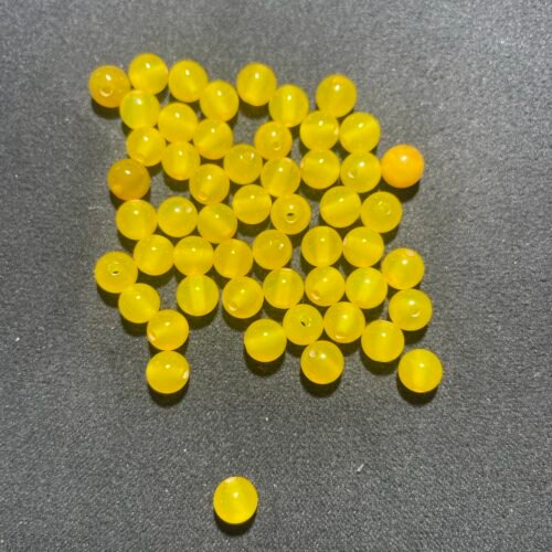 Perle 6 mm Agate jaune teinté d Inde