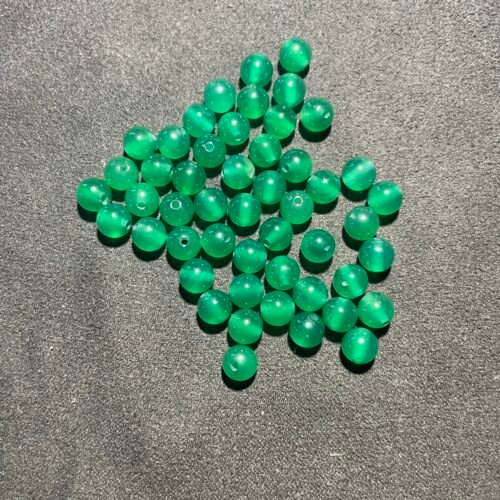 Perle 6 mm Agate Verte Teinté d Inde