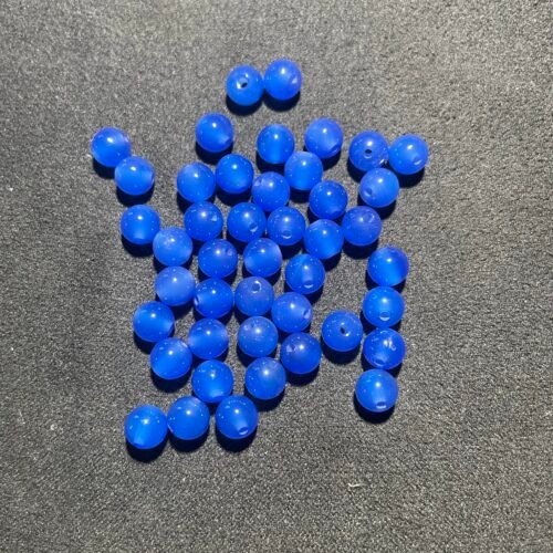 Perle 6 mm Agate Bleu Teinté d Inde