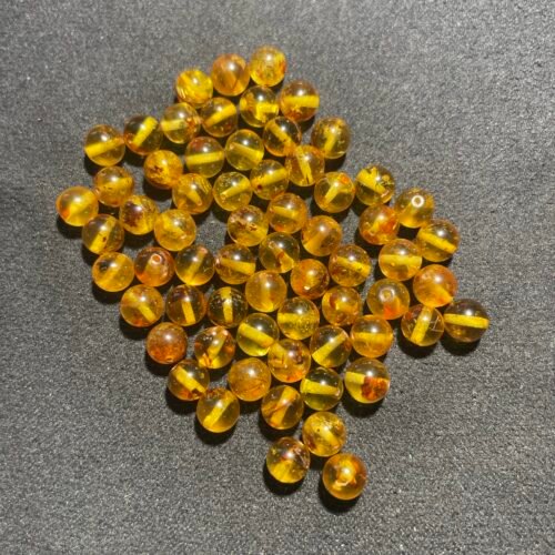 Perle 6 mm Ambre Jaune Orange de la Baltique