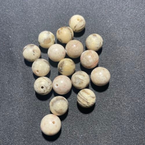 Perle 10 mm Feldspath Graphique d Inde