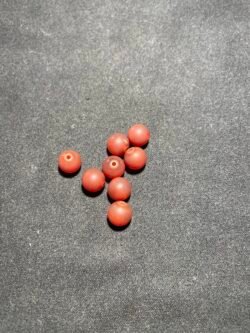 Perle 8 mm Cornaline Rouge Mat du Brésil