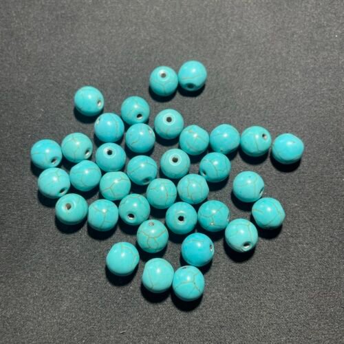 Perle 10 mm Howlite Bleu des USA