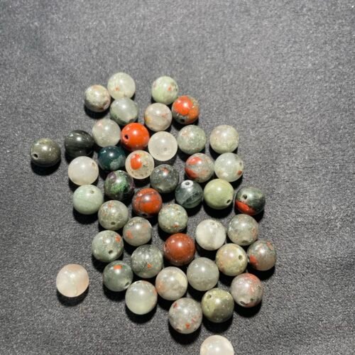 Perle 8 mm Jaspe Héliotrope du Brésil