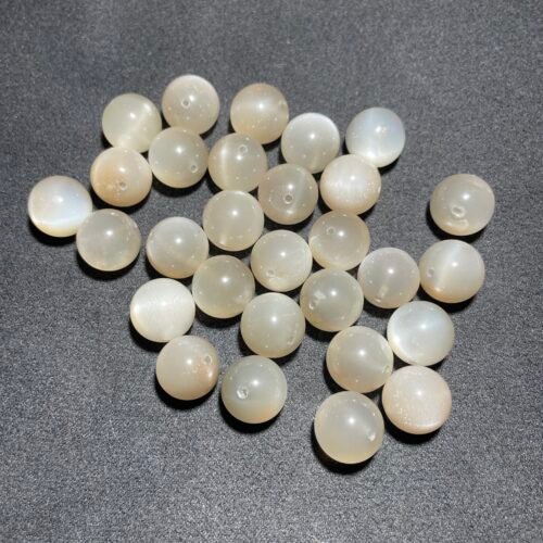 Perle 12 mm Pierre de Lune Marron d Inde