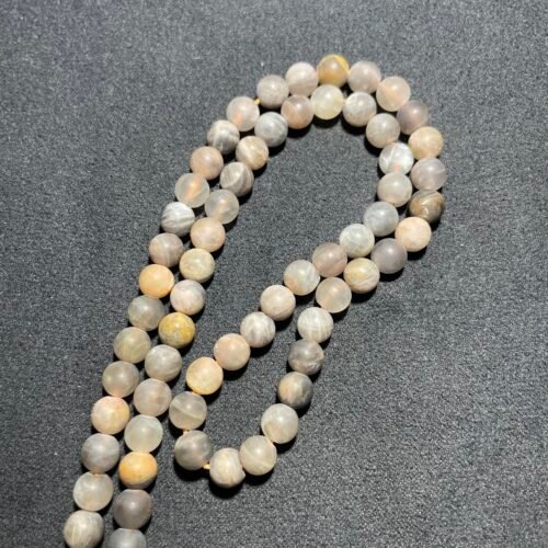 Perle 6 mm Pierre de Lune Noire Mat de Madagascar