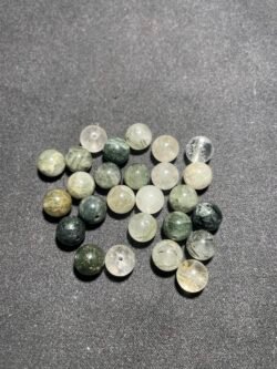 Perle 8 mm Quartz Tourmaline Vert du Brésil