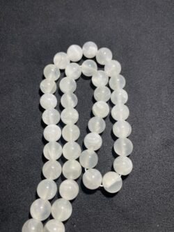 Perle 10 mm Sélénite Blanche du Mexique