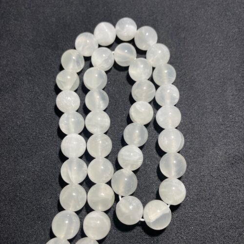 Perle 10 mm Sélénite Blanche du Mexique