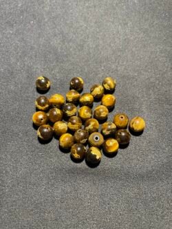 Perle 8 mm Œil de Tigre Mantra Or d Afrique du Sud