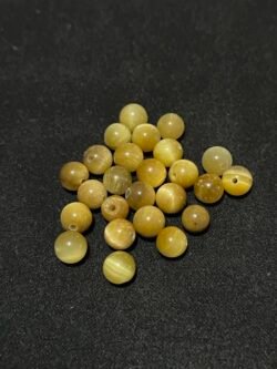 Perle 6 mm Œil de Tigre Doré d Afrique du Sud
