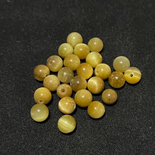 Perle 6 mm Œil de Tigre Doré d Afrique du Sud