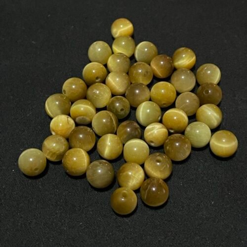 Perle 8 mm Œil de Tigre Doré d Afrique du Sud