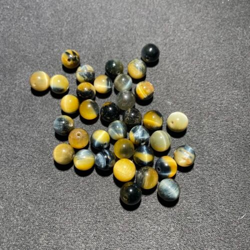 Perle 8 mm Œil de Tigre Blanc d Afrique du Sud