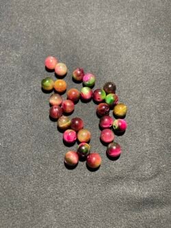 Perle 8 mm Œil de Tigre Teinté Vert/Rose d Afrique du Sud