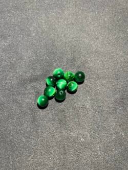 Perle 8 mm Oeil de Tigre Teinté Vert d Afrique du Sud